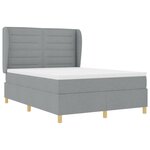 vidaXL Lit à ressorts avec matelas Gris clair 190 x 140 cm tissu
