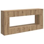 vidaXL Table console Rayé Chêne Artisanal 155 x 29 x 74 cm
