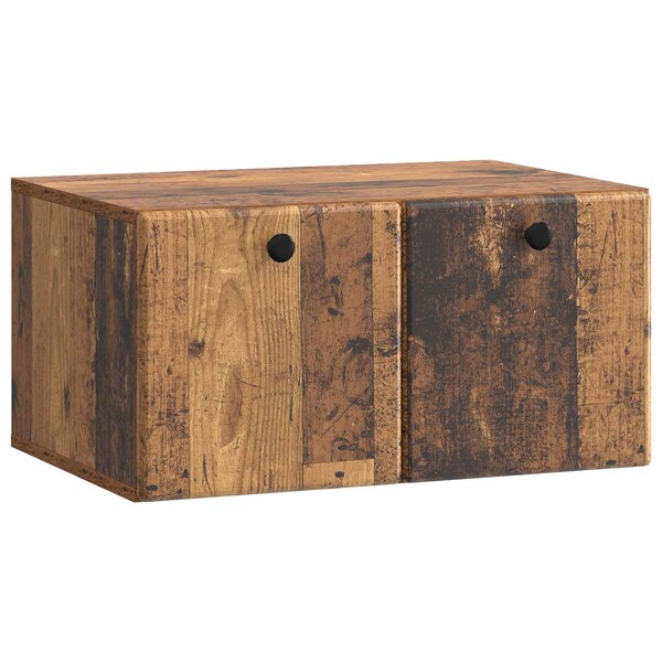 vidaXL Meuble TV mural 59 5 x 41 x 30 cm Bois ancien Bois d'ingénierie