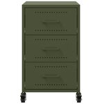 vidaXL Table de chevet vert olive 36x39x59 cm acier