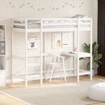 vidaXL Lit superposé sans matelas blanc 80x200 cm bois de pin massif