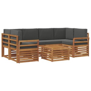 vidaXL Ensemble de canapés d'extérieur 7 pc Naturel et Anthracite