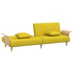 vidaXL Canapé-lit avec accoudoirs jaune clair tissu