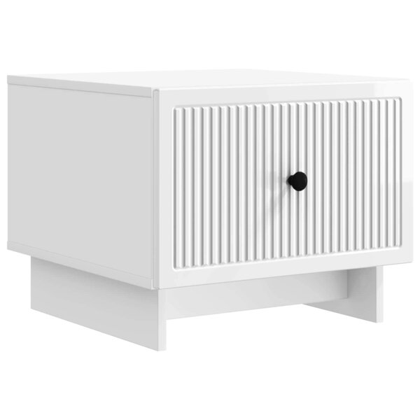 vidaXL Table basse Blanc brillant 49 x 50 x 40 cm Bois d'ingénierie