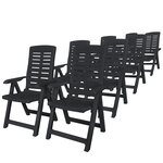 vidaXL Ensemble à manger d'extérieur 9 Pièces Plastique Anthracite