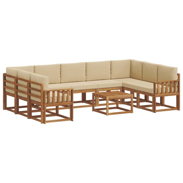 vidaXL Ensemble de canapés d'extérieur 10 Pièces Naturel et Beige
