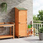 vidaXL Abri de jardin Marron 59 5 x 56 x 176 5 cm Bois d'ingénierie