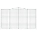 vidaXL Paniers à gabions arqués 15 Pièces 400x50x220/240 cm Fer galvanisé