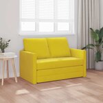 vidaXL Canapé-lit 2 en 1 jaune foncé 122x204x55 cm velours