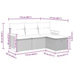 vidaXL Salon de jardin avec coussins 4 Pièces beige résine tressée