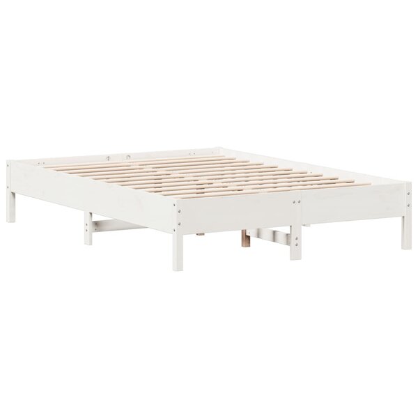 vidaXL Cadre de lit sans matelas blanc 160x200 cm bois de pin massif