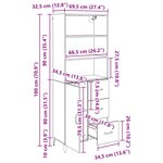 vidaXL Haut Armoire Bois Ancien 69 5 x 34 x 180 cm Bois d'ingénierie