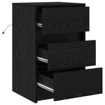 vidaXL Cabinet de chevet Chêne noir 38 x 34 x 61 cm Bois d'ingénierie