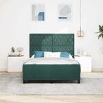 vidaXL Lit à ressorts avec tête de lit Vert foncé 140 x 200 cm Velours