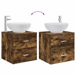 vidaXL Vanité de lavabo mural Chêne fumé 49 5 x 44 5 x 66 5 cm