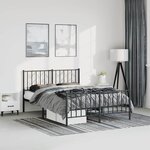 vidaXL Cadre de lit métal sans matelas avec pied de lit noir 193x203cm