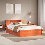 vidaXL Cadre de lit sans matelas cire marron 135x190cm bois pin massif