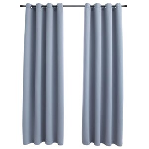 vidaXL Rideaux occultants avec anneaux en métal 2 Pièces Gris 140x175 cm