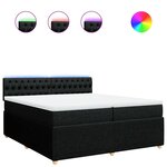vidaXL Sommier à lattes de lit avec matelas Noir 200x200 cm Tissu