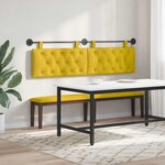 vidaXL Tête de lit suspendue Jaune Velours