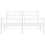 vidaXL Cadre de lit métal sans matelas et pied de lit blanc 150x200 cm