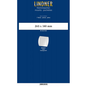 Bandes double soudure 265 x 140 mm pour blocs  carnets de timbres. Fond - Transparent