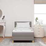 vidaXL Lit à ressort LED avec bandes LED Taupe 90 x 190 cm tissu