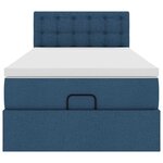 vidaXL Lit ottoman avec matelas bleu 100x200 cm tissu