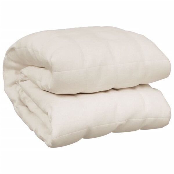 vidaXL Couverture lestée Crème clair 200x200 cm 9 kg Tissu