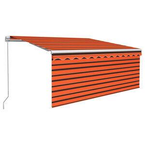 vidaXL Auvent rétractable manuel avec store 3x2 5 m Orange et marron