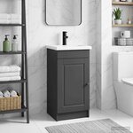 vidaXL Meuble de salle de bain avec évier Noir 42 x 40 x 84 5 cm