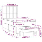 vidaXL Sommier à lattes de lit et matelas Gris clair 90x190 cm Velours