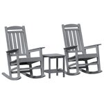 Ensemble de salon de jardin 3 pièces vidaXL Gris Clair HDPE