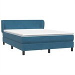 vidaXL Sommier à lattes de lit et matelas bleu foncé 140x210cm velours