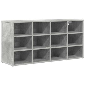vidaXL Cabinet à chaussures avec étagère Gris béton 103 x 30 x 51 cm
