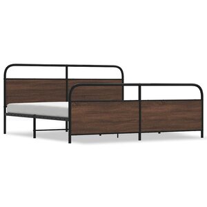 vidaXL Cadre de lit en métal sans matelas chêne marron 180x200 cm