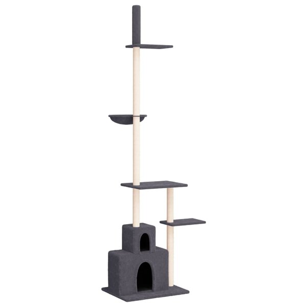 vidaXL Arbre à chat du sol au plafond Gris foncé 250 5-276 5 cm