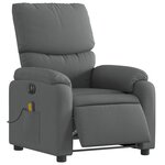 vidaXL Fauteuil inclinable de massage électrique gris foncé tissu