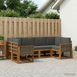 vidaXL Ensemble de canapés d'extérieur 6 pc Naturel et Anthracite