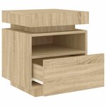 vidaXL Armoire de chevet avec lumières LED chêne sonoma 40x39x48 5 cm