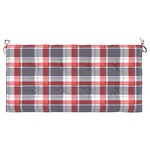 vidaXL Coussin de banc de jardin motif à carreaux rouges 100x50x3cm