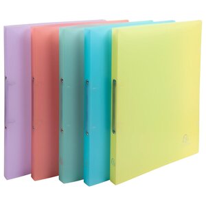 Classeur 2 Anneaux 15mm Polypropylène Chromaline Pastel - Couleurs Assorties - X 20 - Exacompta