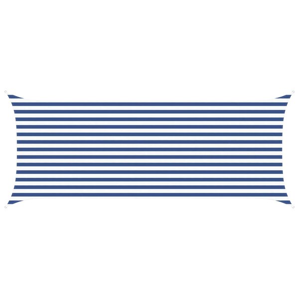 vidaXL Voile d'ombre Bleu et Blanc 5 x 2 m 100   polyester Oxford