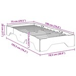 vidaXL Cadre de lit sans matelas empilable cire marron 75x190 cm
