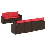 vidaXL Salon de jardin 8 Pièces avec coussins marron résine tressée