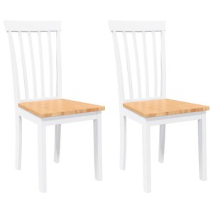 vidaXL Chaises à manger 2 Pièces blanc bois massif caoutchouc