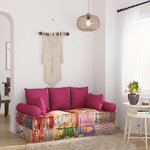 vidaXL Ensemble d'oreillers décoratifs lot de 7 Rose Tissu