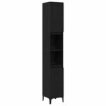 vidaXL Ensemble de mobilier de salle de bain avec stockage 3 Pièces Noir