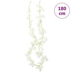 vidaXL Guirlandes de fleurs de Noël 6 Pièces blanc 180 cm