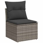 vidaXL Salon de jardin 5 Pièces avec coussins gris résine tressée